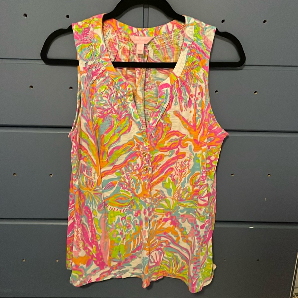 Lilly Pulitzer Essie tank in Scuba to Cuba sz L